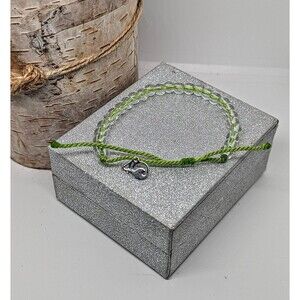 4Ocean Clear Beaded Sea Turtle Lime Green Rope Recycled Bottles Charm Bracelet
